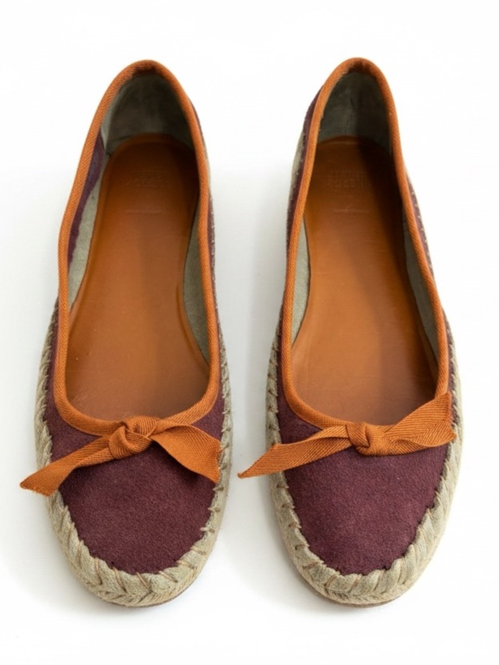 Jasper & Jeera Italy Bow Leather Slip-On Ballet Flats Shoes Size 8
